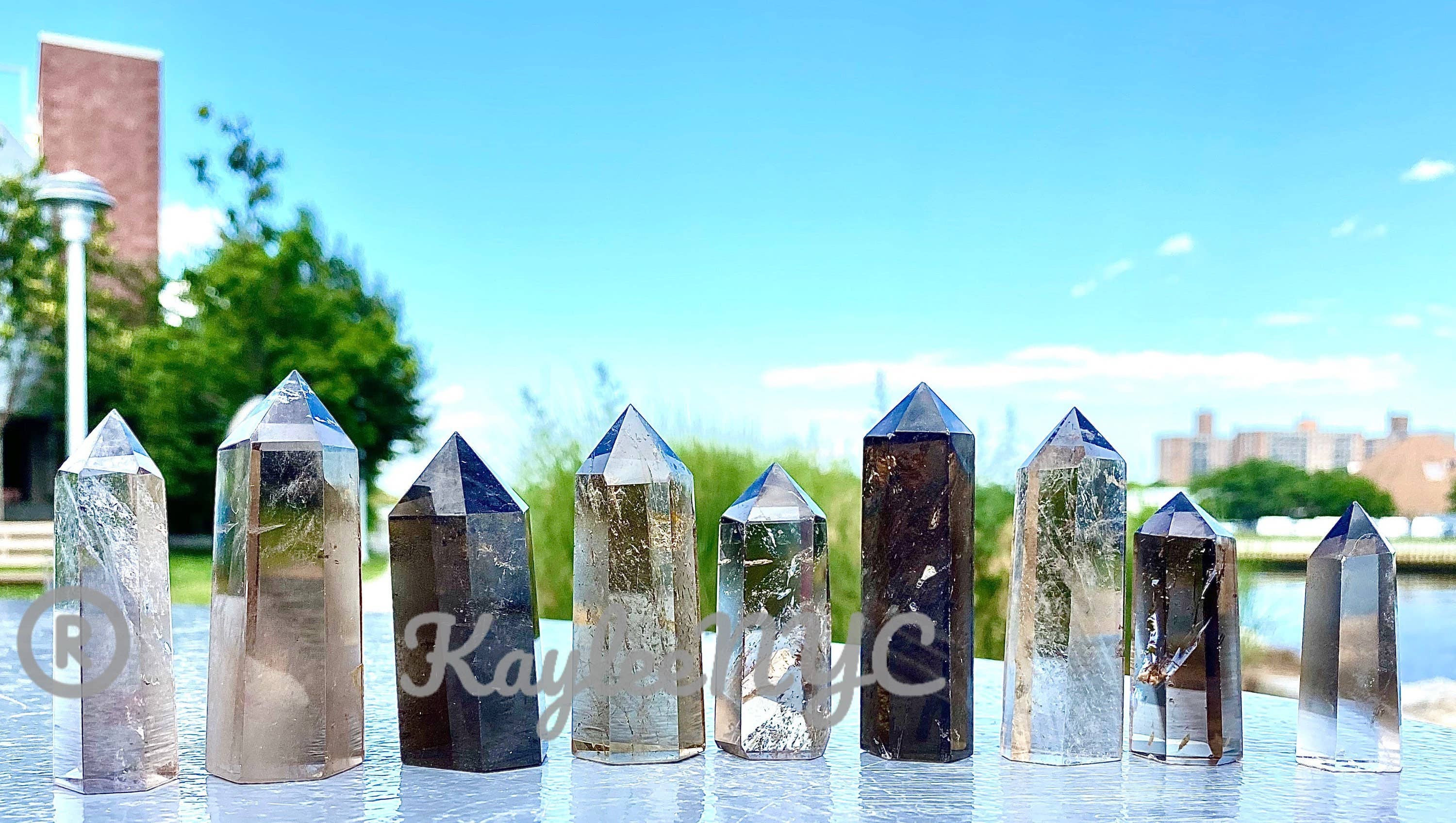 KayleeNYC - Vendita all'ingrosso Pietra/cristallo spirituale - Lotto all'ingrosso 1 Lb Naturale Quarzo Fumoso Obelisco Punto Cristallo Naturale Energia Guarigione2