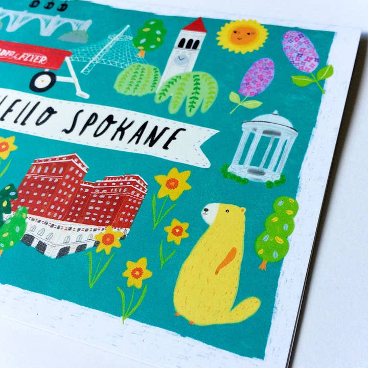 Honeyberry Studios - Wholesale Everyday Greeting Card - Hello Spokane Greeting Card4