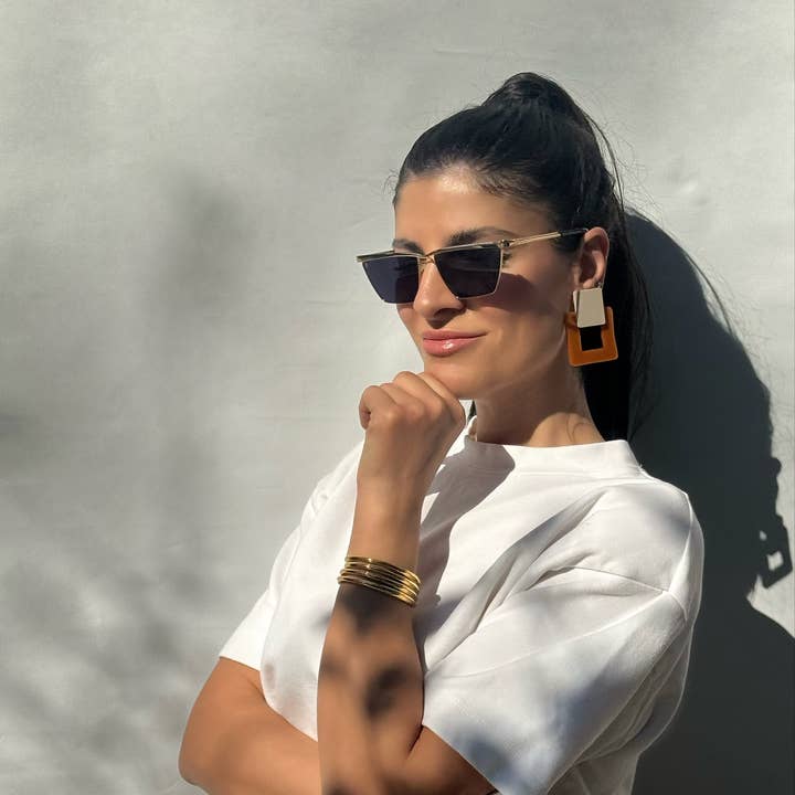 Christina Christi - Wholesale Clip-on earrings - Colorful Square Earrings, Clip On Earrings Women, Geometric3