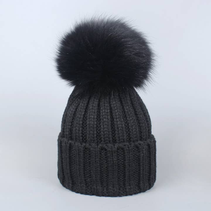 ACCITY - Wholesale Beanie - Women's - Winter Warm Hat with Real Fox Fur Pom Pom_CWAH049842