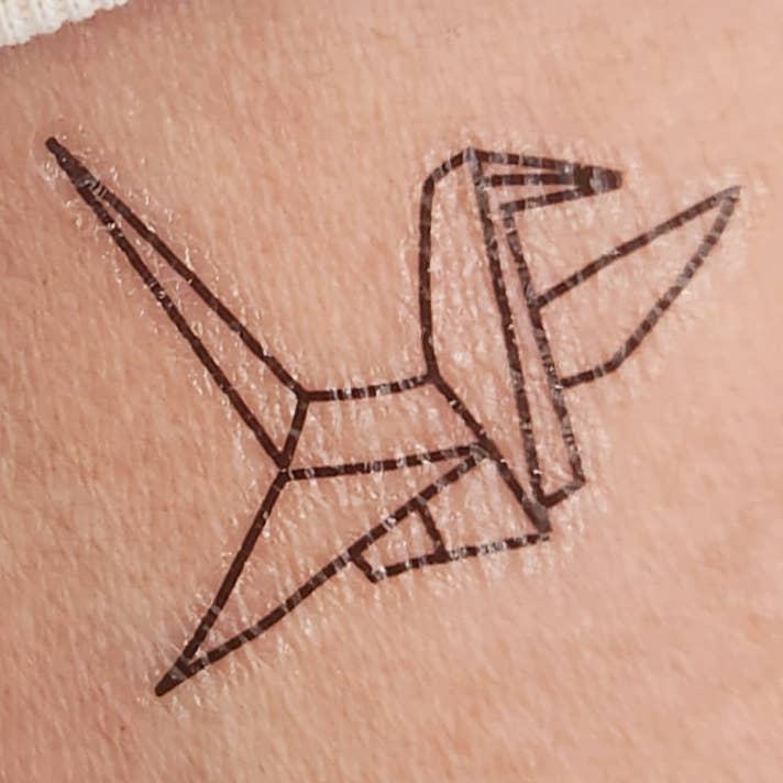 tatuaje temporal de grulla en origami (set de 4) para venta al por mayor de encredelicate