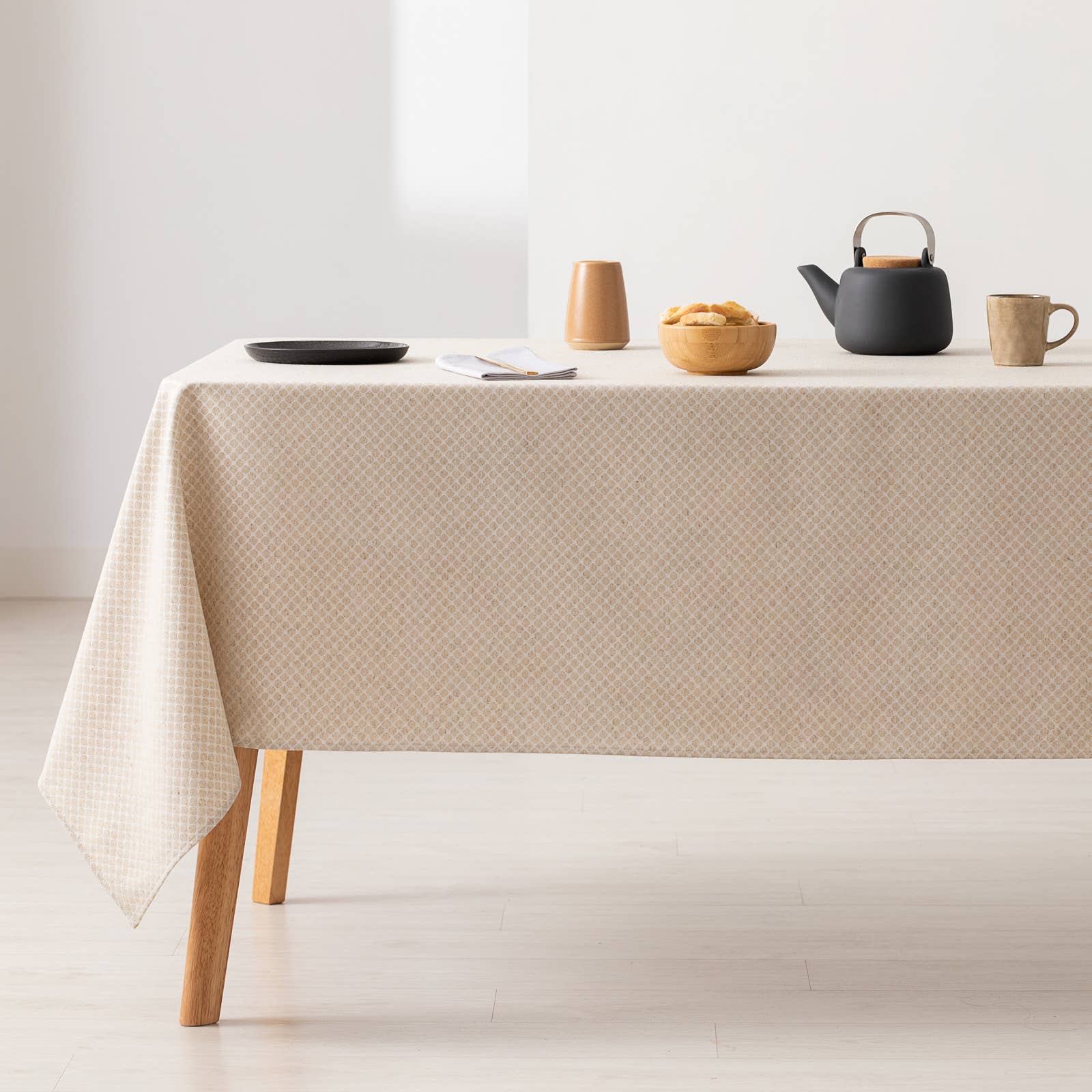 GAMUSI - Vente Nappes - Nappe imperméable jacquard coton géométrique LOSAN13