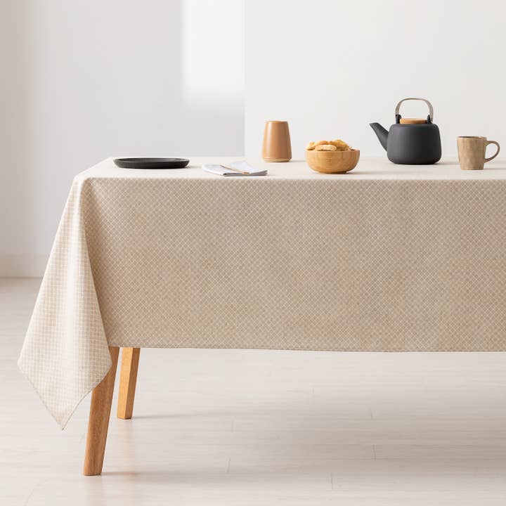 GAMUSI - Wholesale Tablecloth - Waterproof jacquard cotton geometric tablecloth LOSAN13