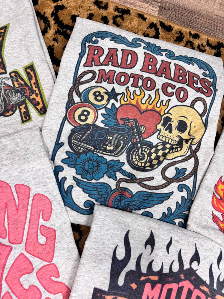 RAD BABES MOTO CO. TEE for wholesale by Sugar & Velvet Collective Wholesale