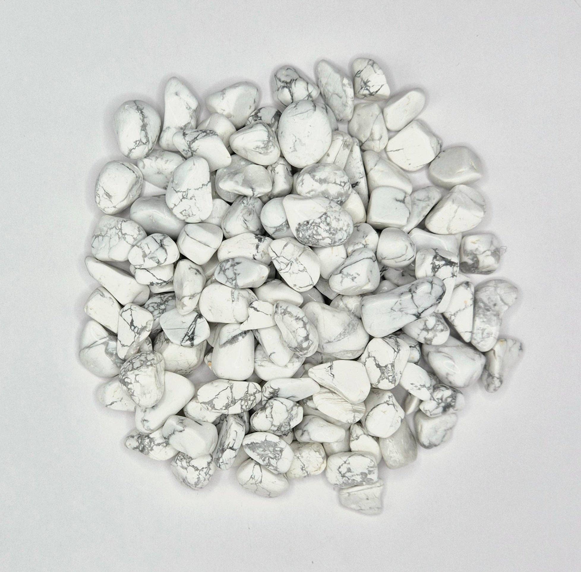 Moonlight Gemstones - Wholesale Spiritual Stone/Crystal - Gemstone Calming Howlite Chips Tumbled Stones (100 grams)