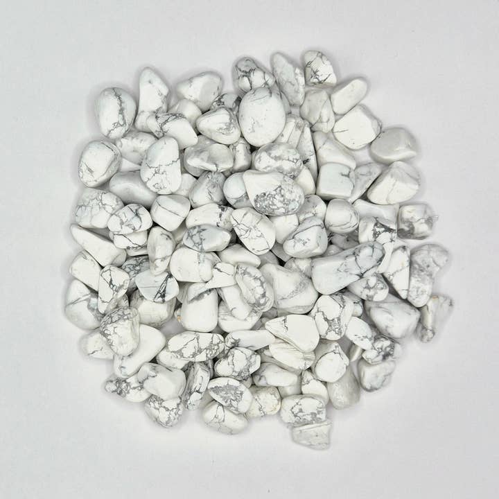 Gemstone Calming Howlite Chips Tumbled Stones (100 grams) for wholesale by Moonlight Gemstones