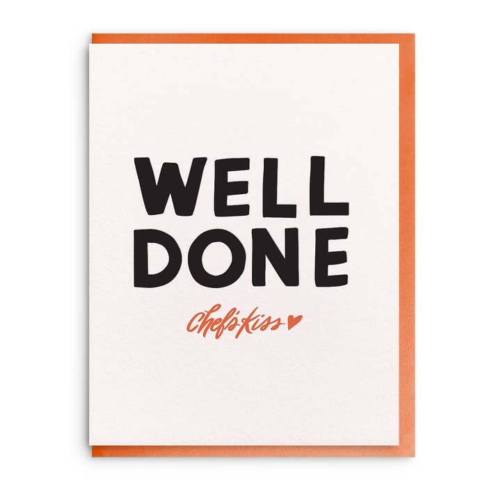 Chef's Kiss - Letterpress Congratulations Card for wholesale by Dahlia Press