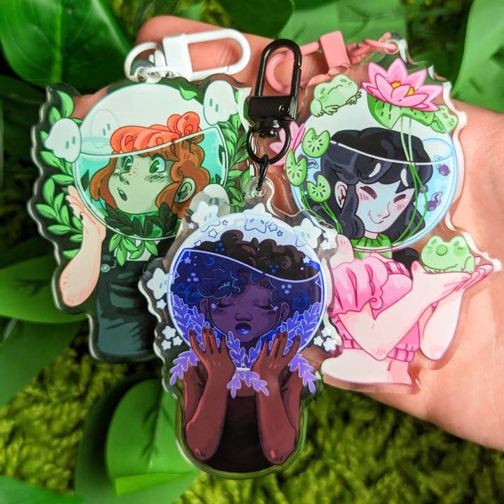 Fishbowl Cutie Keychains for wholesale by Milky Tomato