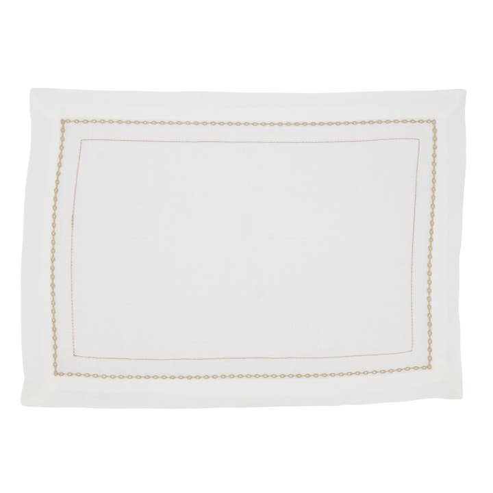Embroidered Chainlink Placemat for wholesale by Saro Lifestyle