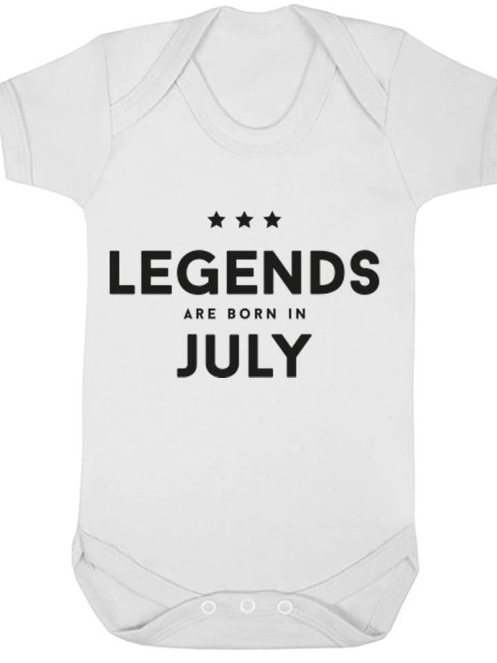 Legends Are Born In July Baby Vest K1425 for wholesale by Illustrated Identity