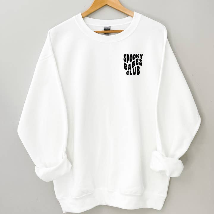 Spooky Babes Club Crew Blanc pour la vente par Forensic Myles