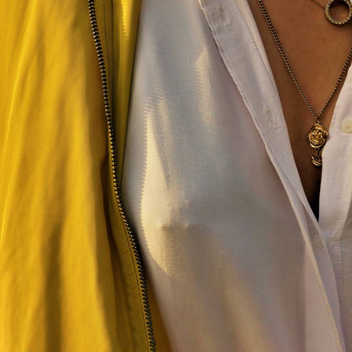 Pastease® - Wholesale Nipple Pasties - Women's - Pierced Pasties: Black Cross X with Barbell Piercing Pasties5