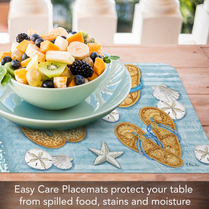 CounterArt/Highland Home/Thirstystone - Wholesale Placemat - Key Largo Sandals Reversible Rectangular Plastic Placemat2