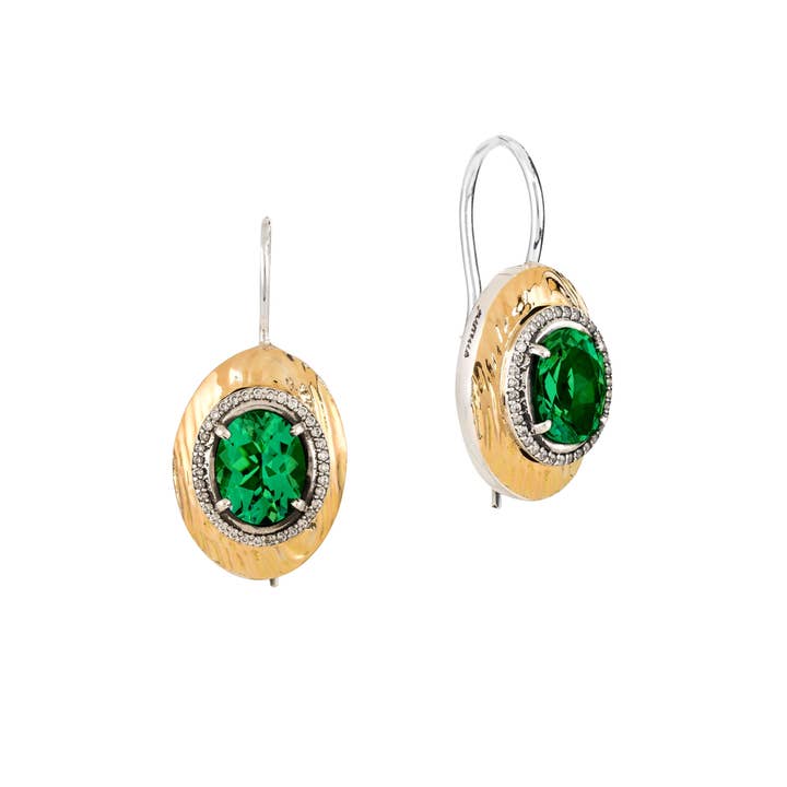 Vallena green tourmaline earrings for wholesale by Gümüs