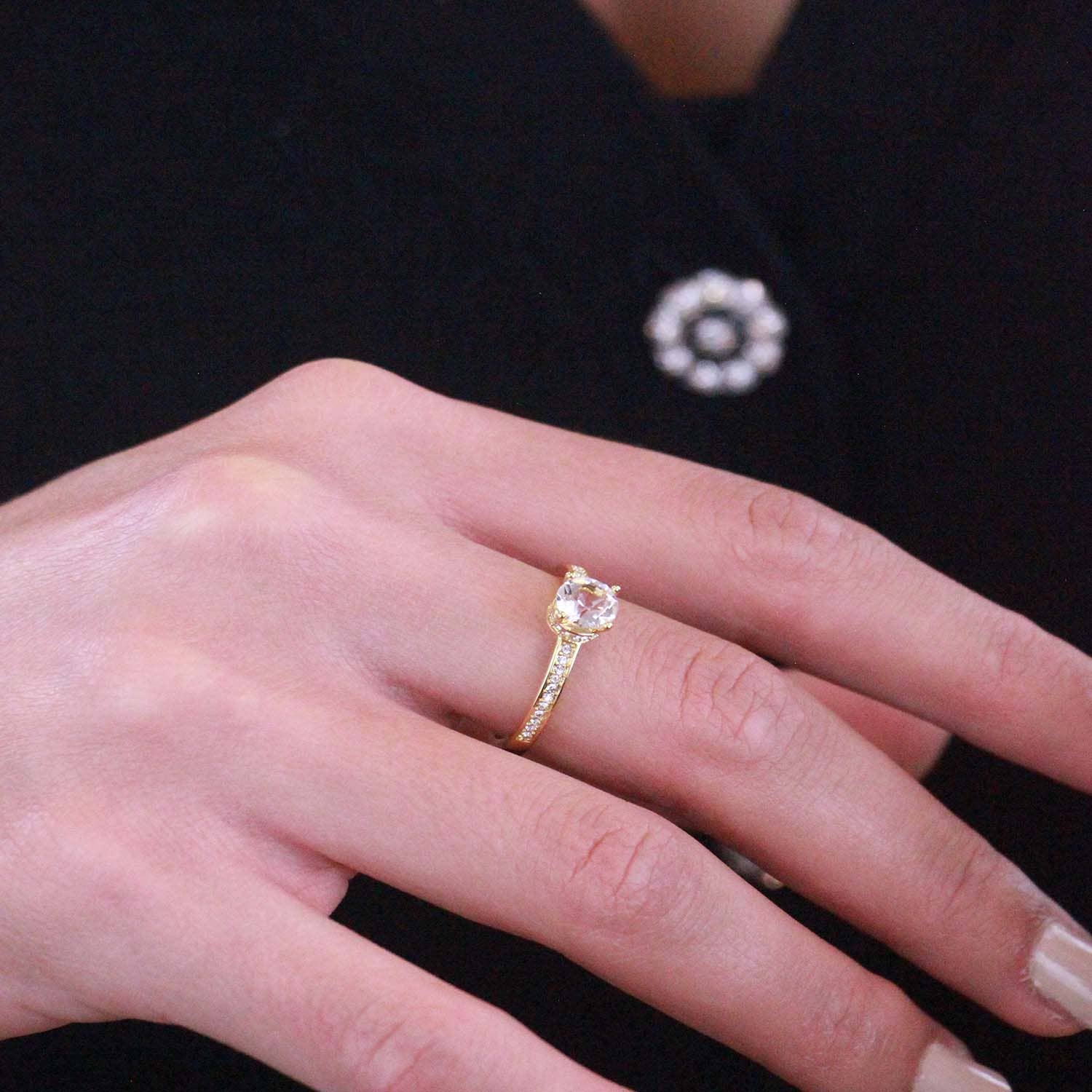 CARALI / MYC Paris - Vendita all'ingrosso Anelli di fidanzamento - Anello Elise - placcato oro 18k con cristalli1