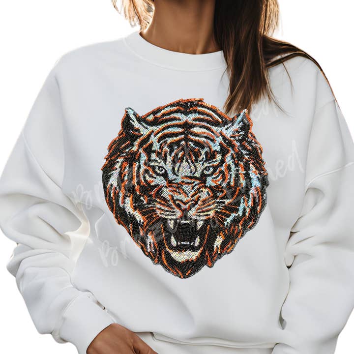 Tigers Patch Iron On Sequin Game Day Ready Tiger Patch  and other Purchase Wholesale tiger patch. Free Returns & Net 60 Terms on Faire trending on Faire.