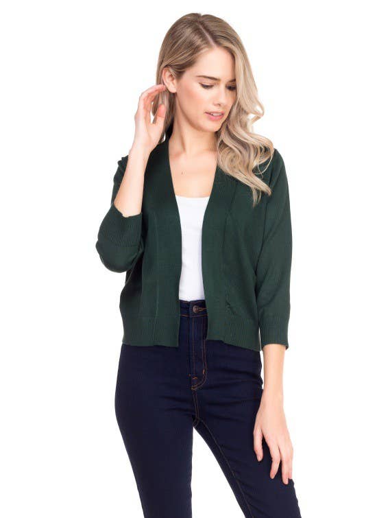 Newself Collection – Cardigan - Mulher por atacado – Cardigã básico de manga 3/4 aberta frontal leve11