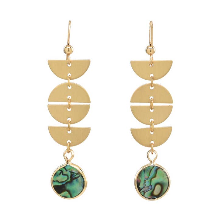 Half Moon Drop Abalone Earrings for wholesale by Ofina Jewelry