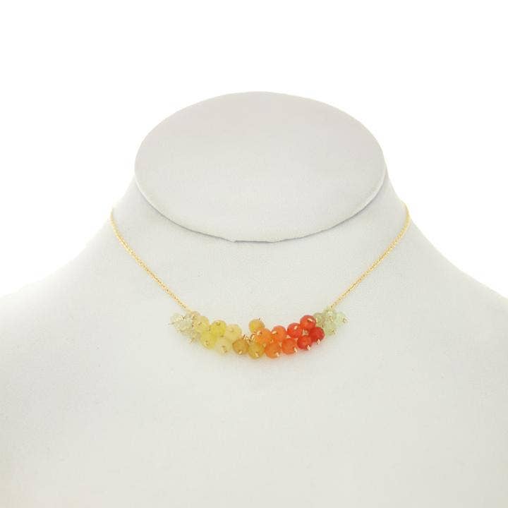 Orange & citron - morgenfrue farve Gemstones Dingle på 14 k guld fyldt kæde for engroshandel hos Rafia