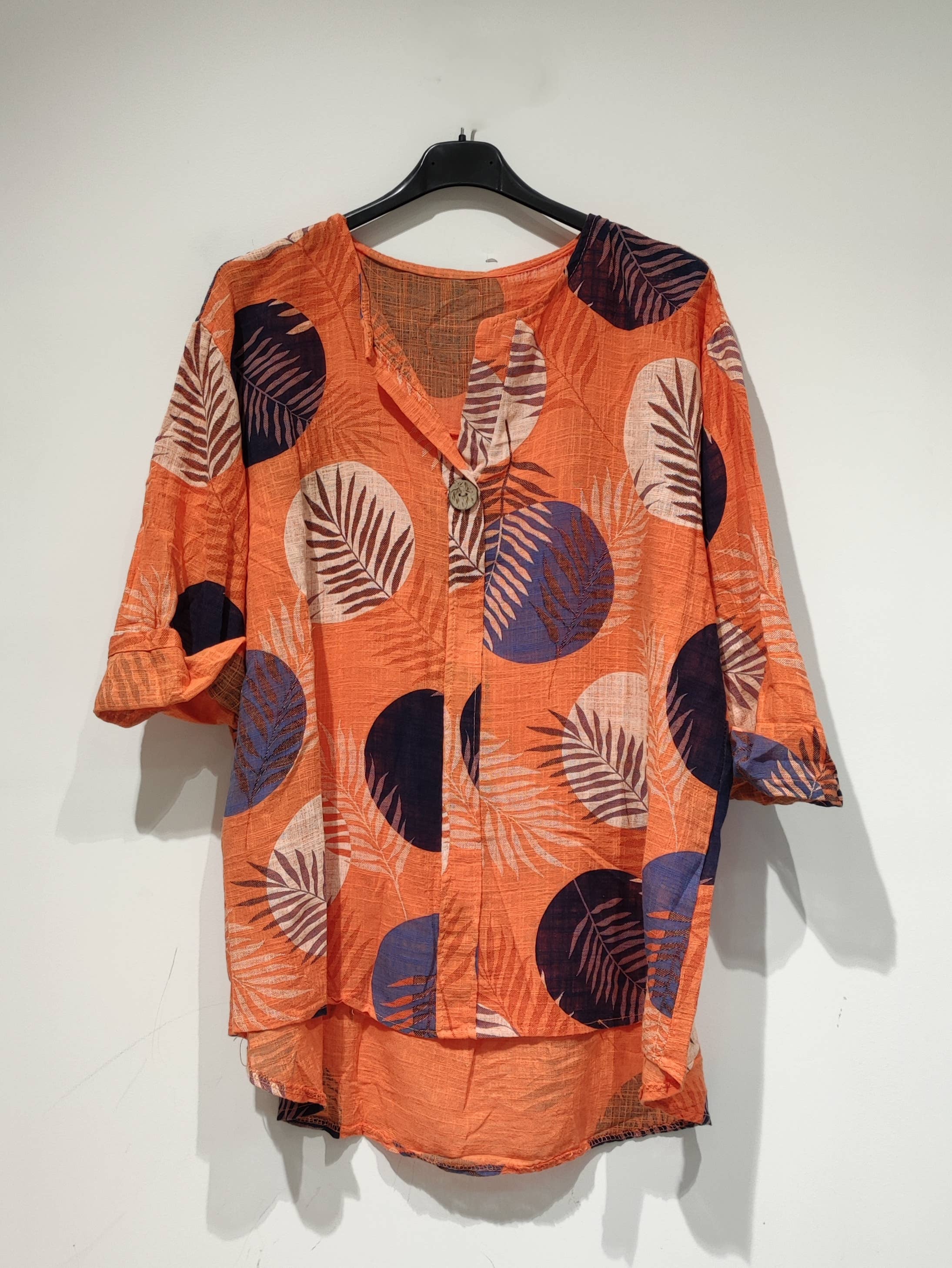 Pomelo paris - Wholesale Blouse - Women's - LISA Short Buttoned Blouse Jungle - PE256