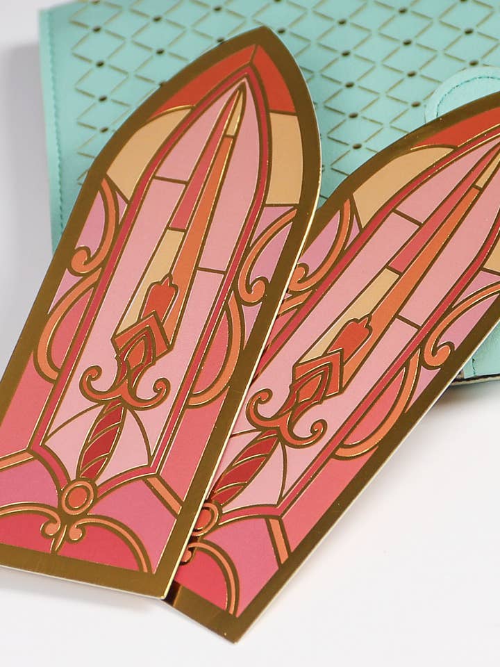 Gold Foil Stained Glass Sword Bookmark Bookish Romantasy for wholesale by The Bookish Atelier