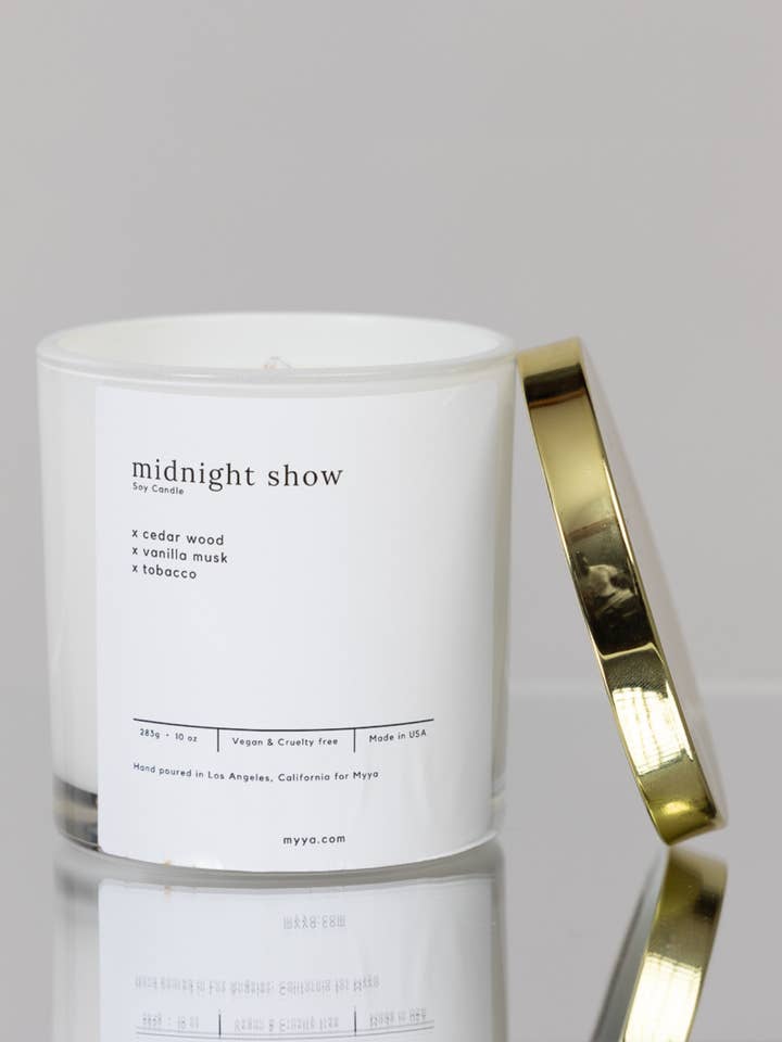 Myya Midnight Show Signature Candle for wholesale by Myya
