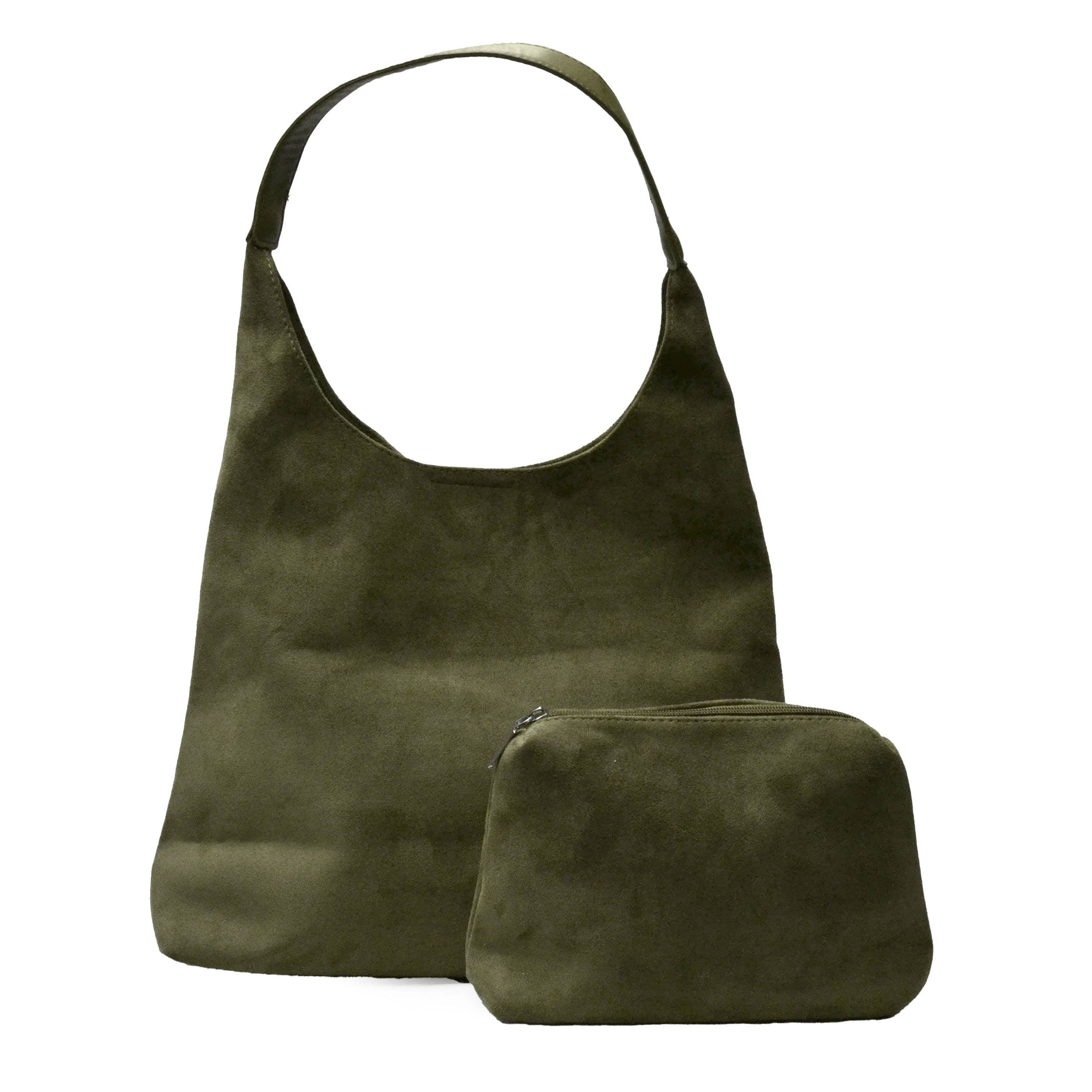 Calla Products - Wholesale Shoulder Bag - Women's - NEW! Suede Hobo Shoulder Bag with Bonus Zip Pouch, 3 Colors1