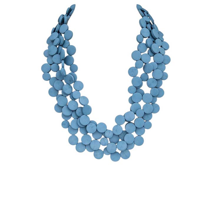 Wooden Disk Statement Layer Necklace for wholesale by Rope & Spurs