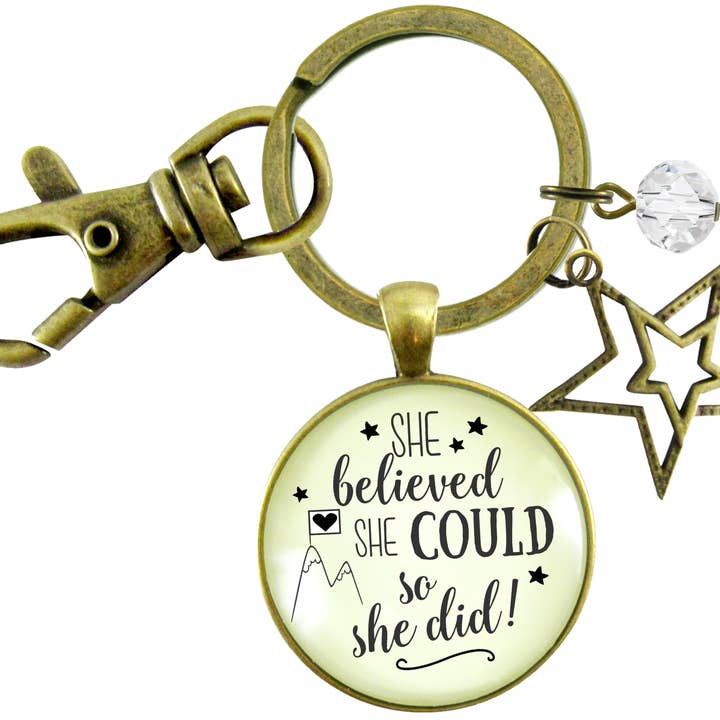 She Believed She Could So She Did Keychain Everyday Word ^ for wholesale by Gutsy Goodness