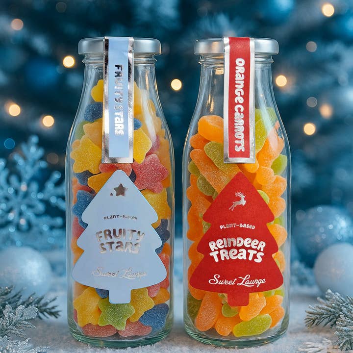 Vegan Christmas Jars 3x Reindeer Treats + 3x Fruity Stars for wholesale by Sweet Lounge