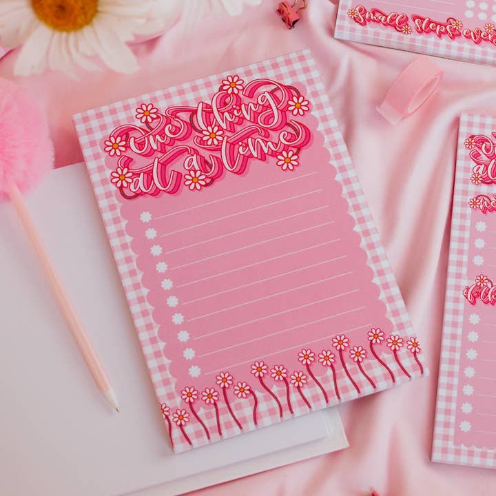 One Thing At A Time A5 List Pad for wholesale by Dottie's Paper Co.