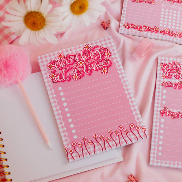 One Thing At A Time A5 List Pad for wholesale by Dottie's Paper Co.