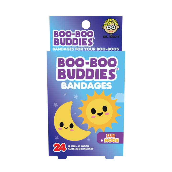 Kids Bandages – Sun + Moon (24 Count, Latex-Free) for wholesale by Boo Boo Buddies