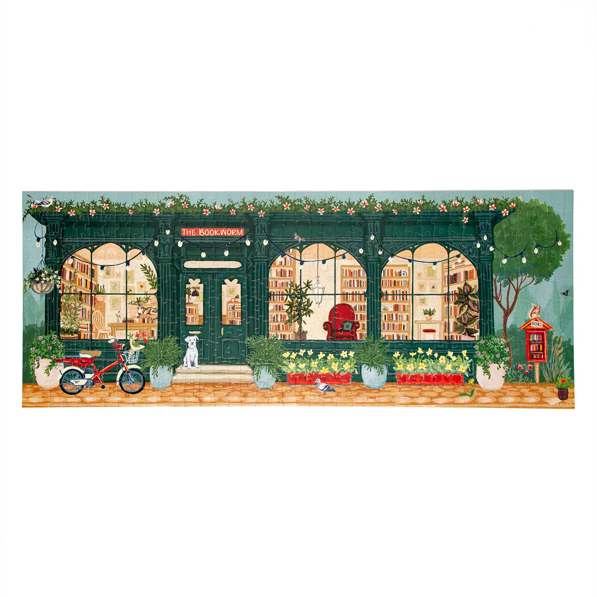 1canoe2 | One Canoe Two Paper Co. - Wholesale Puzzle - Adult - Bookworm Bookshop - 400 Piece Panoramic Jigsaw Puzzle3