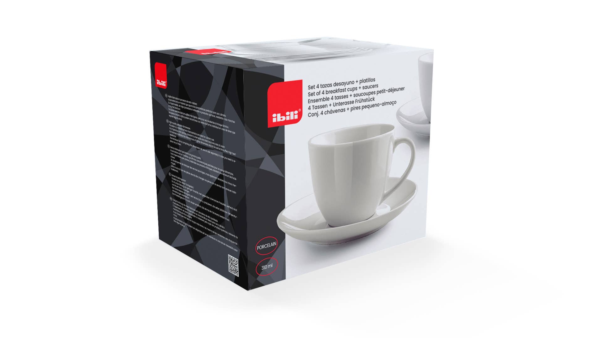 Ibili - Venta al por mayor Taza de café/té - Set 4 Tazas 310Ml+Platillos 16 Castilla - IBILI4