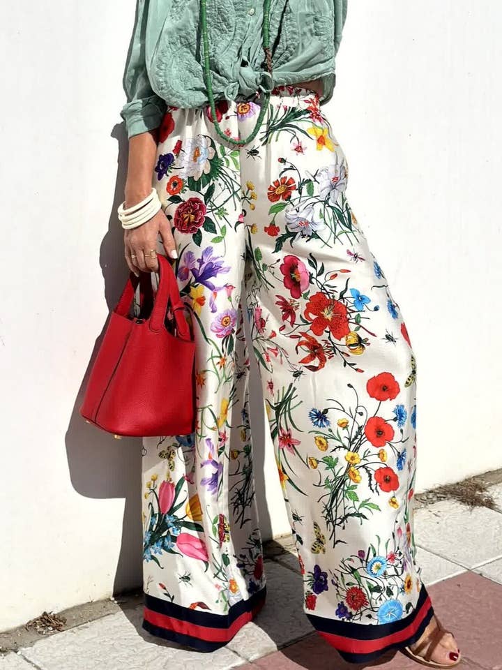 Floral Printed Casual Shirt Trouser Set for wholesale on Faire