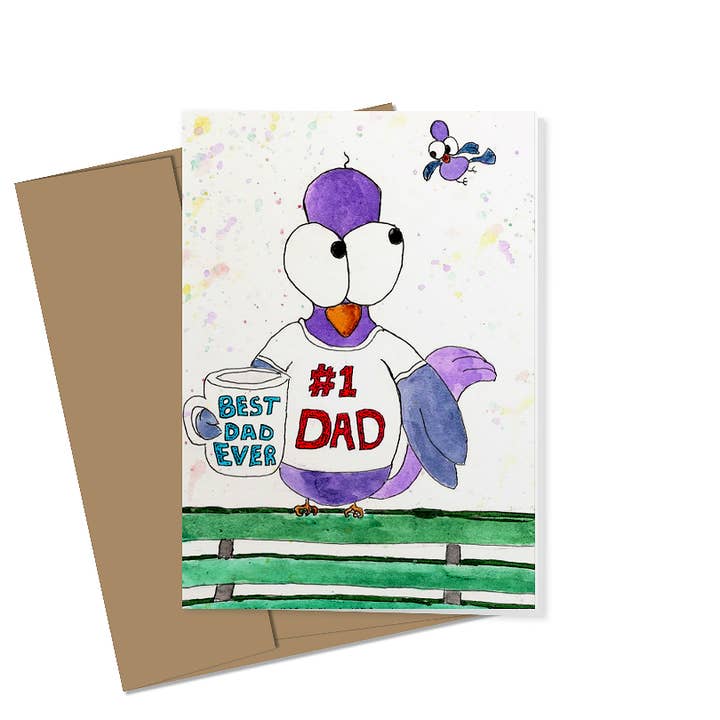 You're the Coop-est Dad!-Handmade Greeting Card for wholesale by Johnnerdraws