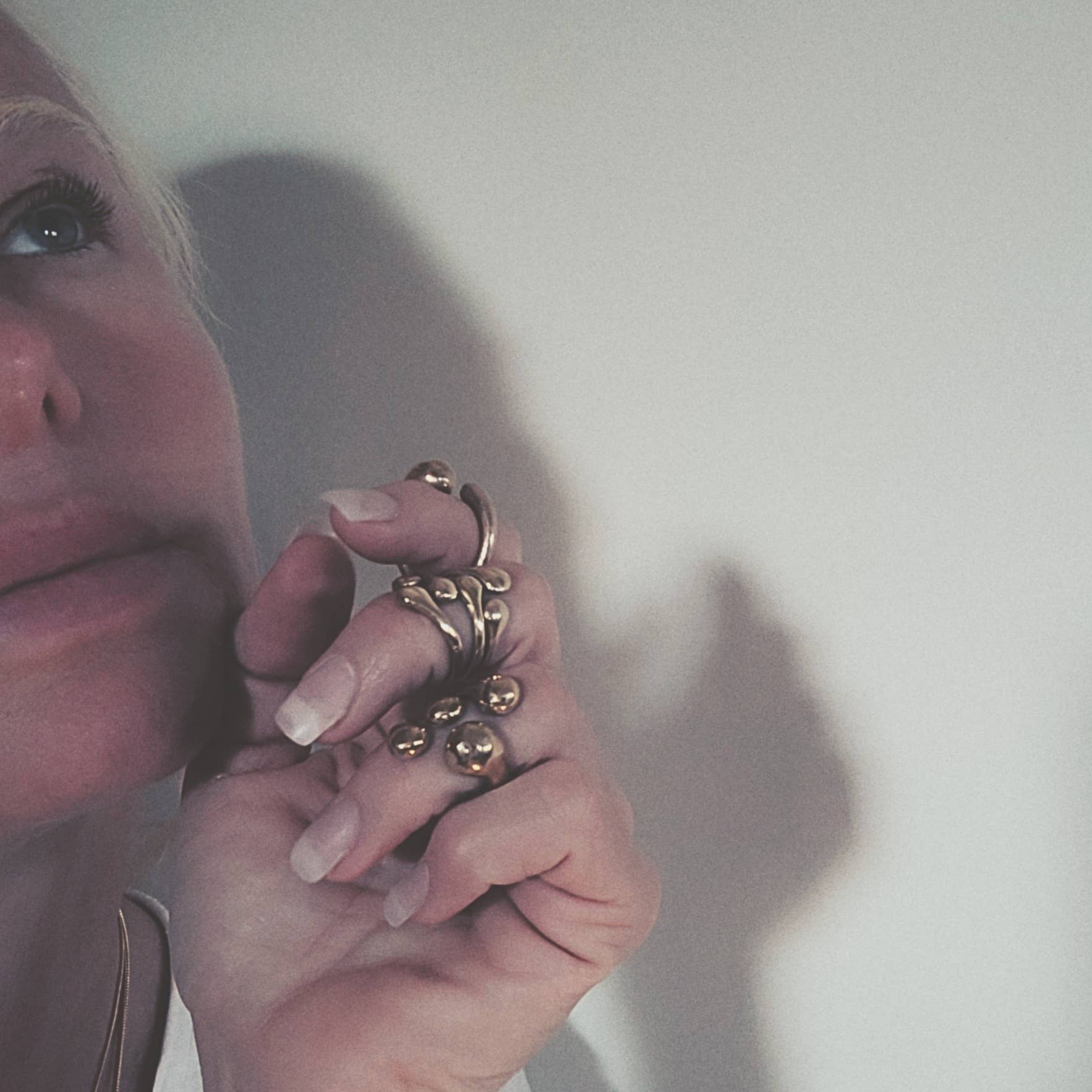 Bisjoux - Wholesale Cocktail/Statement Ring - Brass or silver ring molten cluster handmade2