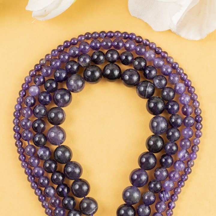 Confezione all'ingrosso di 4 fili | Ametista | Perline per creazione di gioielli per la vendita all'ingrosso da parte di Soothing Crystals Beads