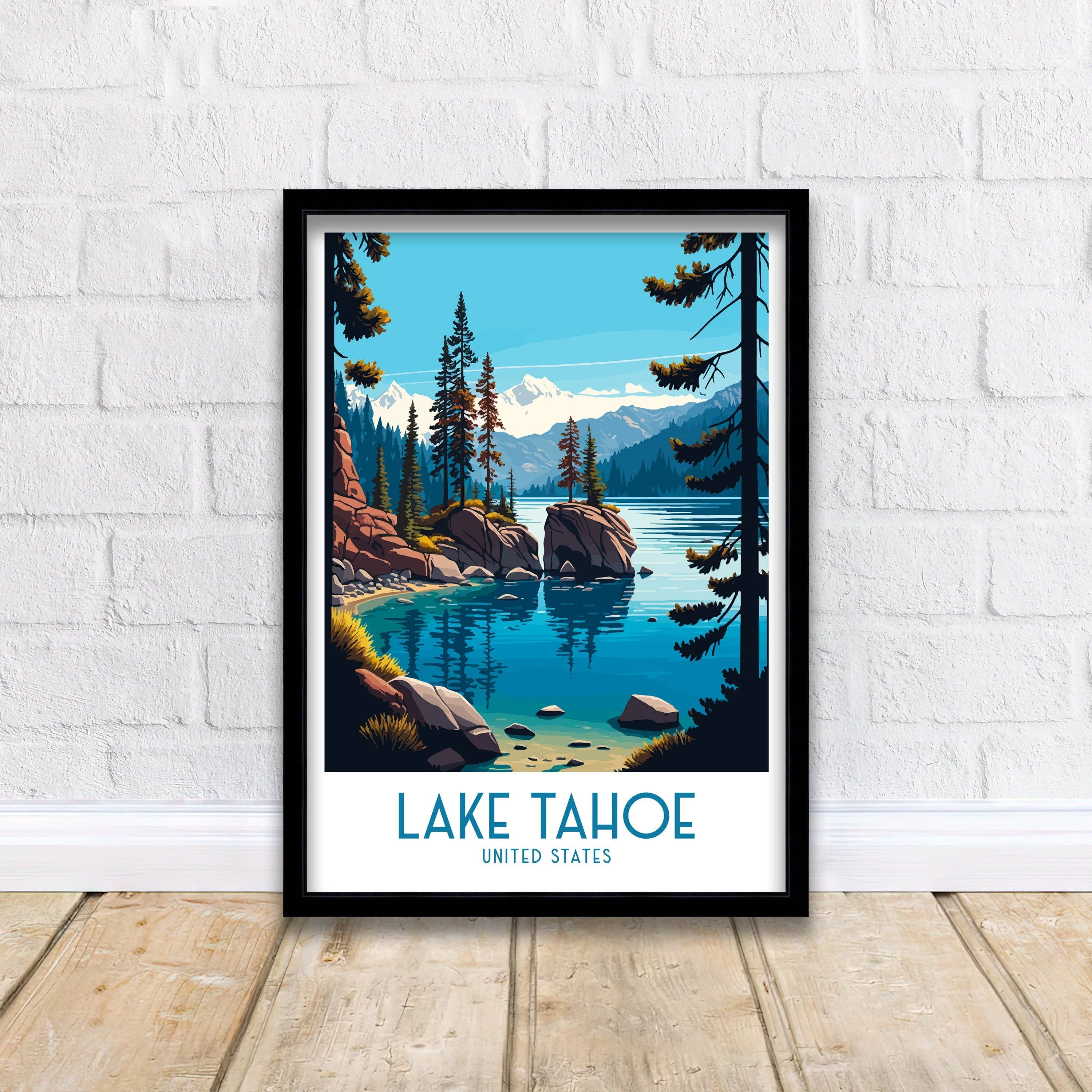 InkNPrintz – wholesale Art print – Lake Tahoe Travel Poster4