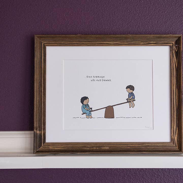 Ups and Downs | Kid's Room & Nursery Art Print for wholesale by Lacelit | Stationery & Gifts by Kimberly Kuniko