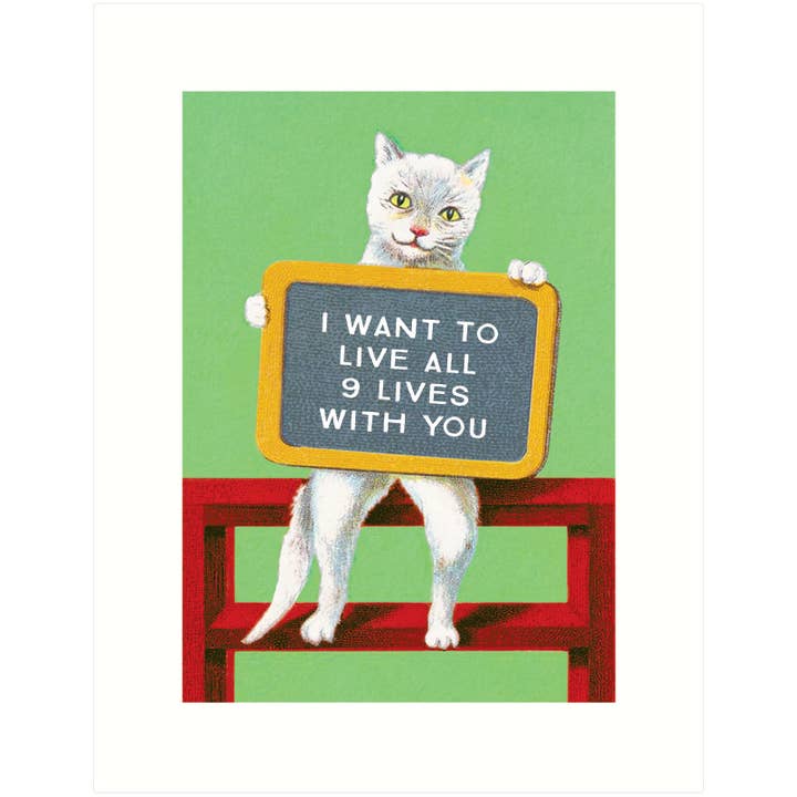 Nine Lives | Love Greeting Card for wholesale by Lucca Paperworks