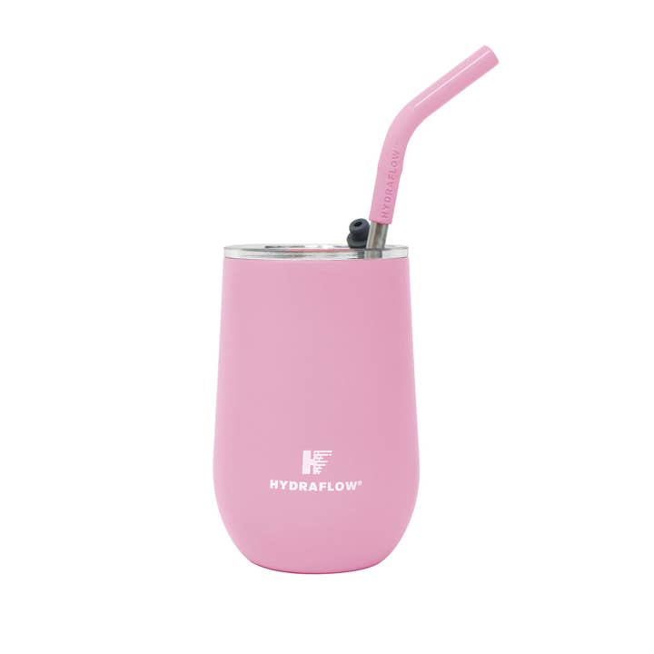 HYDRAFLOW - Wholesale Insulated Mug/Tumbler - 14 OZ - SOUL WINE TUMBLER W/ STRAW - EVERYDAY