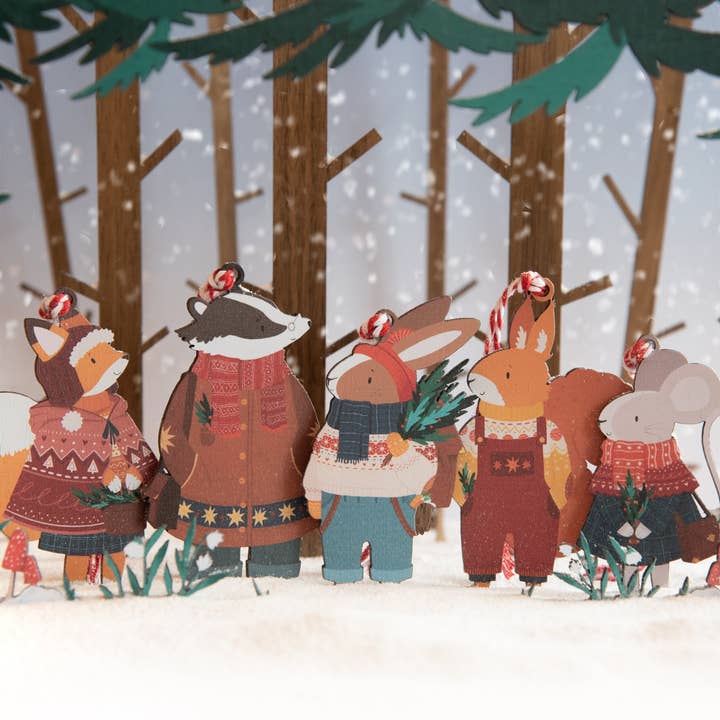 Dapple & Dot – wholesale Christmas decoration – CHAPS WOODLAND ANIMALS CHRISTMAS DECORATIONS