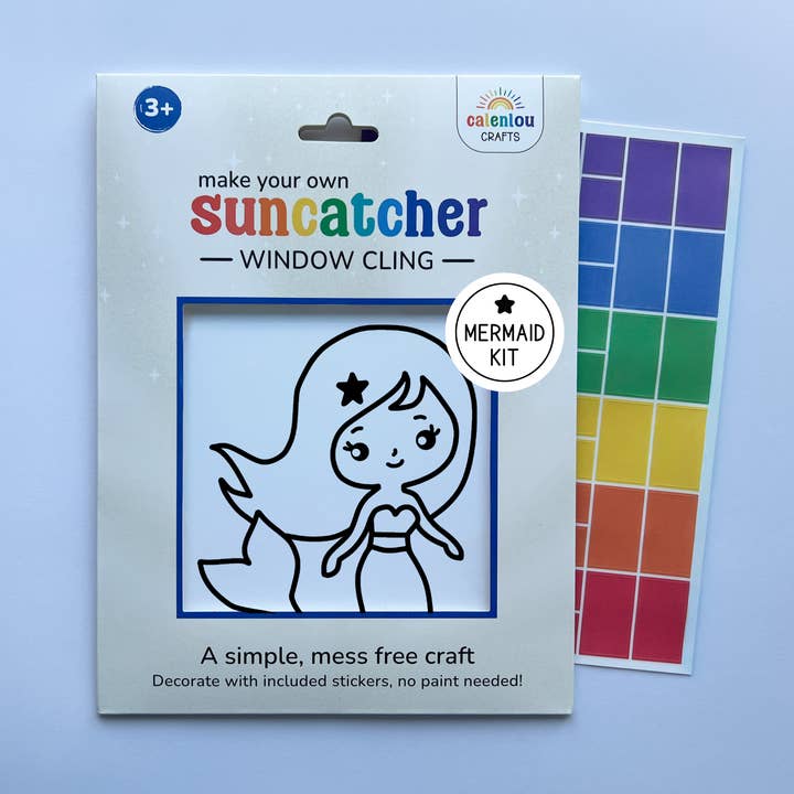 Mermaid Suncatcher Sticker Craft Kit for Kids for wholesale by Calenlou Crafts