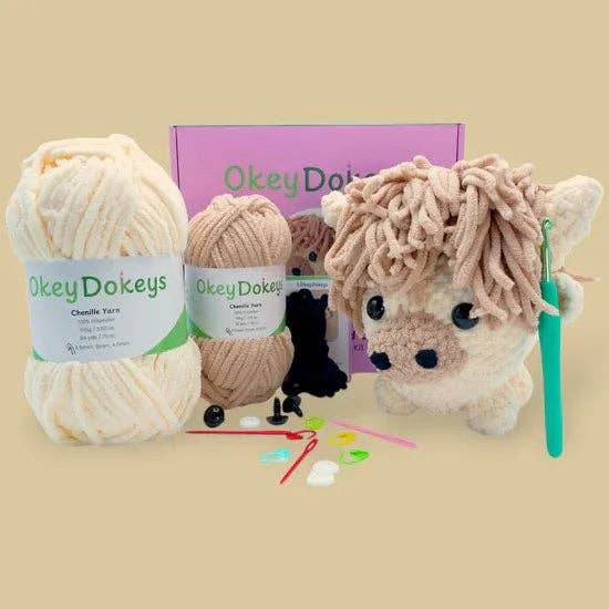 Kit de Crochet Vache Highland - Rita la Vache Highland pour la vente par Okey Dokeys