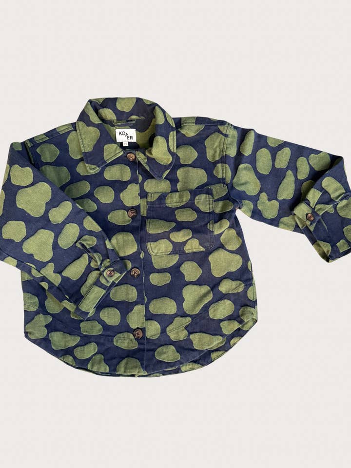 Oversized Denim Dot Print Overshirt - Adult for wholesale by Studio Koter