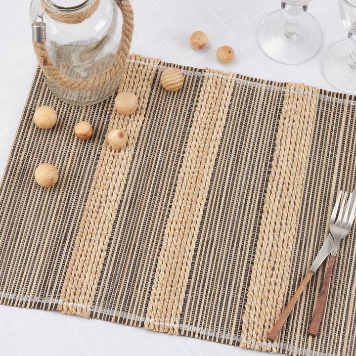 Organic Design Striped Natural Placemat and other Purchase Wholesale grass placemats. Free Returns & Net 60 Terms on Faire trending on Faire.