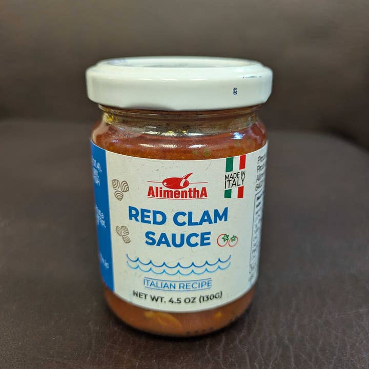 Gourmet Food Solutions, Inc. - Wholesale Sauce - Italian Clam Tomato Sauce | Alimentha, 4.5oz glass1
