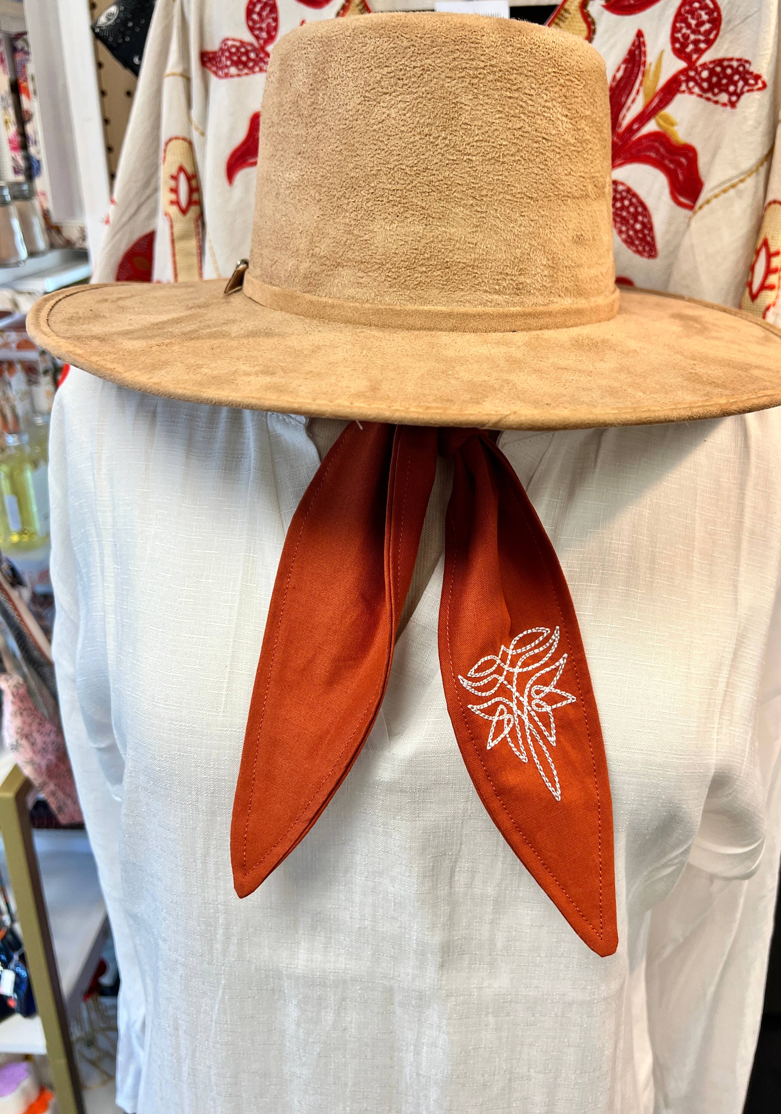 The Funky Soul - Wholesale Scarf - Women's - Western Boot Stitch Embroidered Ascot Scarf, Gifts5